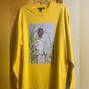 Forever 21 Yellow Graphic Black Culture Long-sleeve T-Shirt (Size Small)